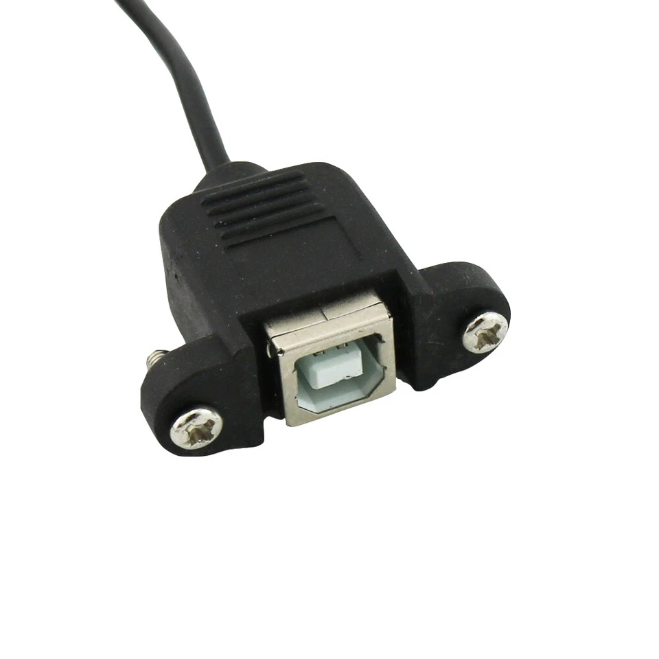 USB 2.0 B Female Panel Mount To Mini USB 5 Pin Male Coiled Spiral Adapter Cable - Image 3 of 4