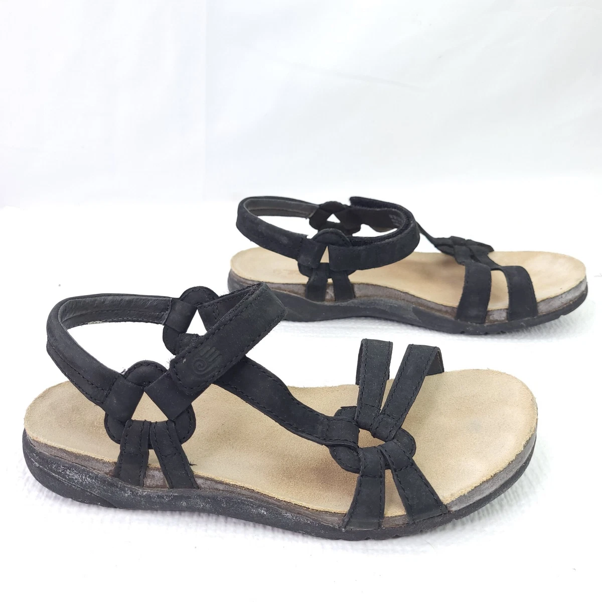 Teva 6389 Ventura Cork Black Leather Strappy Sport Sandals Flats Size 5 | eBay