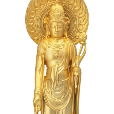 Avalokiteshvara Shokannon Bosatsu Buddhist Takaoka Metalcraft Vergoldung Japan