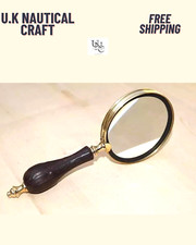 Brass Handheld Magnifying Glass Book Reader Magnifier Wooden Handle Desk Gift