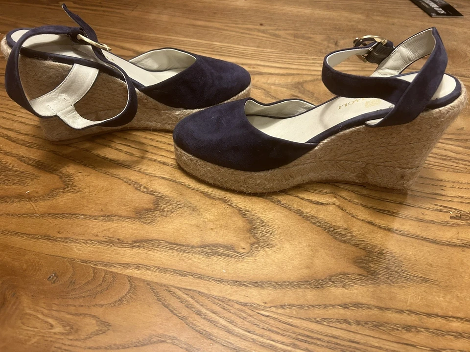 Bruno Magli Mares Platform Espadrille In Navy Suede Size 7 - Изображение 2 из 4