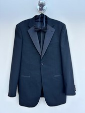 Black Dinner Suit 1860 Menswear Black Tie Tuxedo 34 Waist 40 Long Jacket