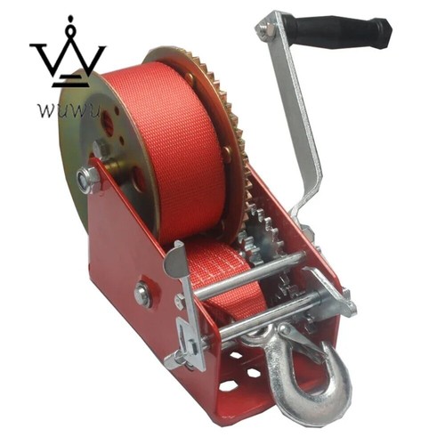 Portable Vehicle-mounted Manual Winch Tools Manual Winch Nylon Webbing Winch - Afbeelding 2 van 10