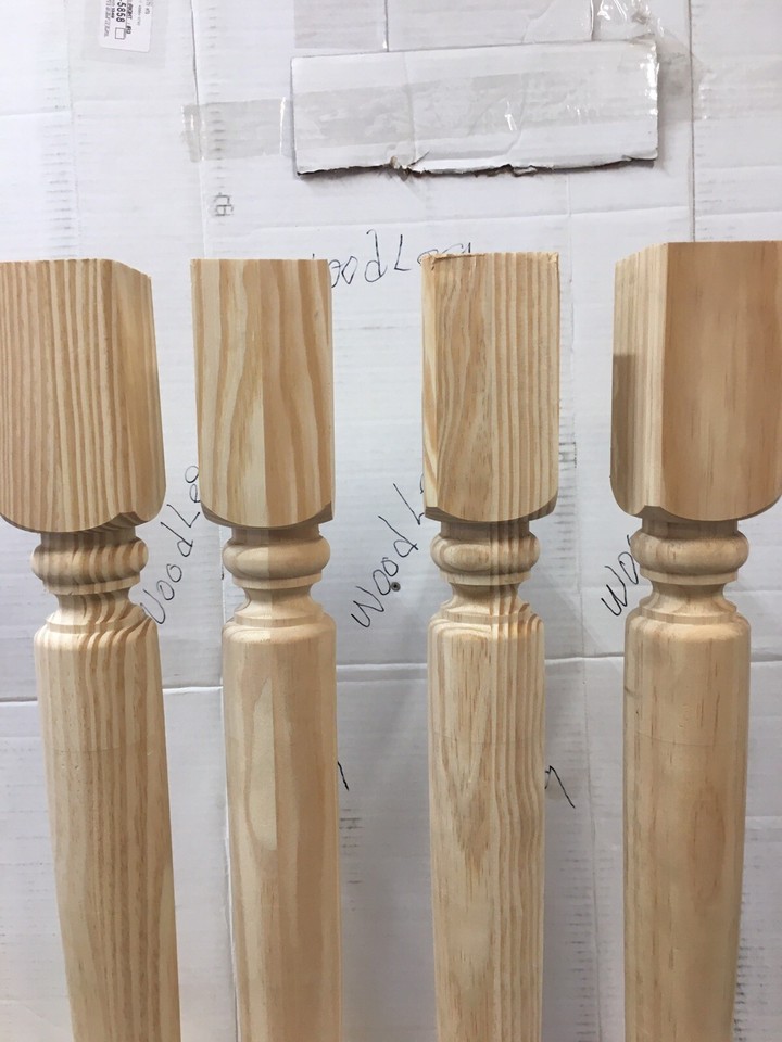 4 29" CLEAR PINE TABLE LEGS WOOD WOODEN TURNED eBay