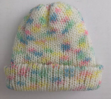 Handmade Babies Pastel color Beanie/Hat size 0-3 Mo.