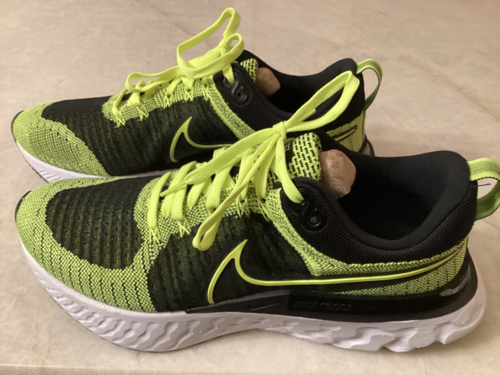 Men's Nike React Infinity Run FK2 Volt/Black Size 11.5 Sneakers CT2357-700