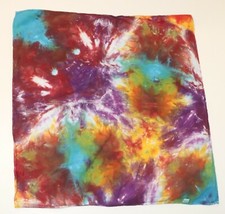 Tie Dye Bandana 21" x 21" Orange Space Nebula 100 cotton