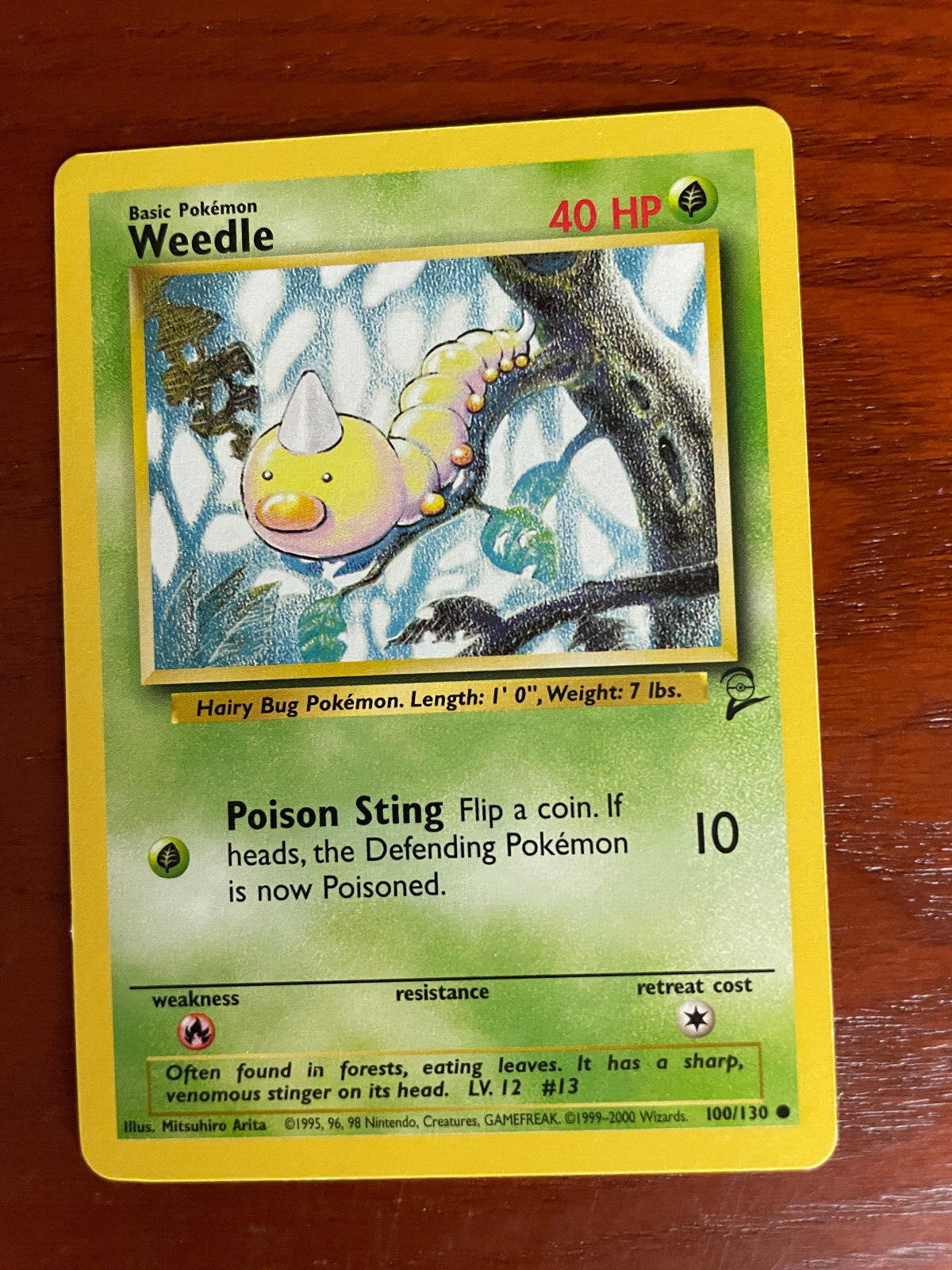 Pokemon Weedle 100/130 SINGLE USED EXCELLENT CONDITION SEE PHOTOS
