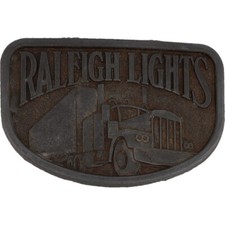 Raleigh Lights Big Rig Trucker Cigarettes Semi Peterbilt Rig Vintage Belt Buckle