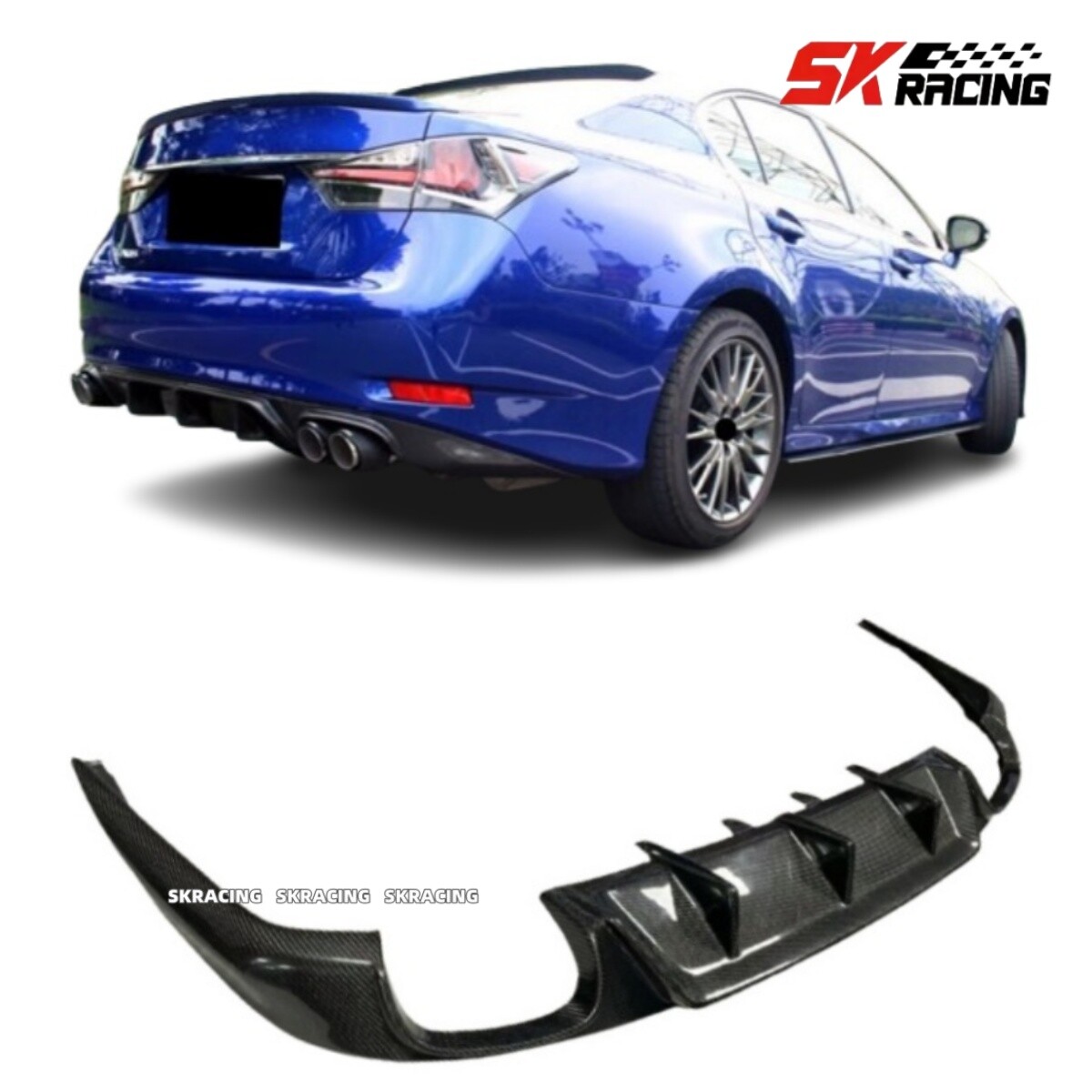 Carbon Fiber Rear Bumper Lip Fits LEXUS GS F GS200T GS300 GS350