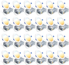 24-Pack 4" Dimmable High Brightness Canless Wafer LED Recessed Ceiling Light