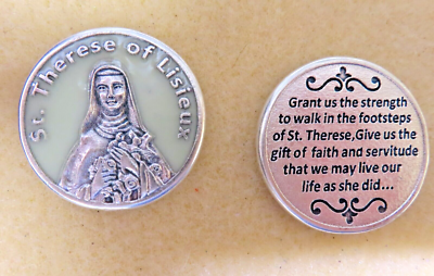 Saint Therese of Lisieux Glow in the Dark Pocket Token/Coin 4511