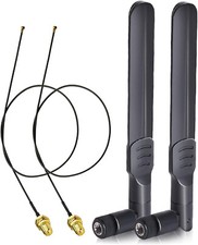 2x WiFi Antenna RP-SMA to U.FL MHF4 10inch Cable for Wireless Network