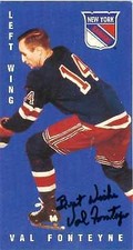 Val Fonteyne autographed hockey card 1995 Parkhurst 1964 1965 Tallboys #95