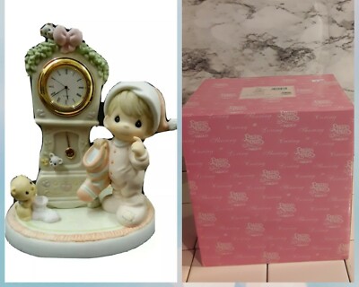 NEW Precious Moments Figure *HUGE* Boy Clock Waiting -It's Almost Time For Santa