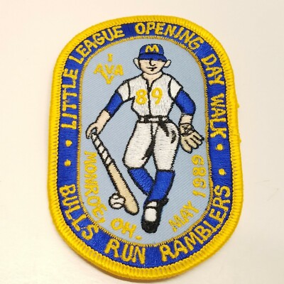 Little League Opening Day Walk Patch Bulls Run Ramblers Monroe OH 1989 Baseball