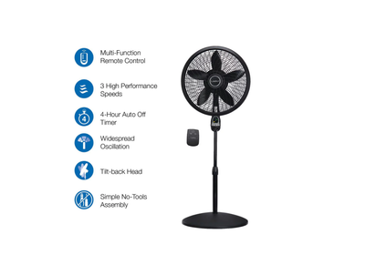 Lasko 18 3-Speed Oscillating Cyclone Pedestal Fan with Remote and Timer,  1843, | eBay