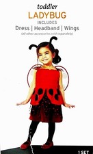 Ladybug Costume Toddler Size 18-24 Months Dress Wings Headband Red Black