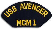US Navy MCM-1 USS Avenger Mine Countermeasures Ship Cap Patch Iron-On *New*
