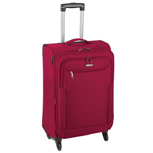 Handgepäck Stoffkoffer Trolley Klein 55 cm, Rollen Reisegepäck Rot 2,4kg Bowatex - Bild 1 von 3