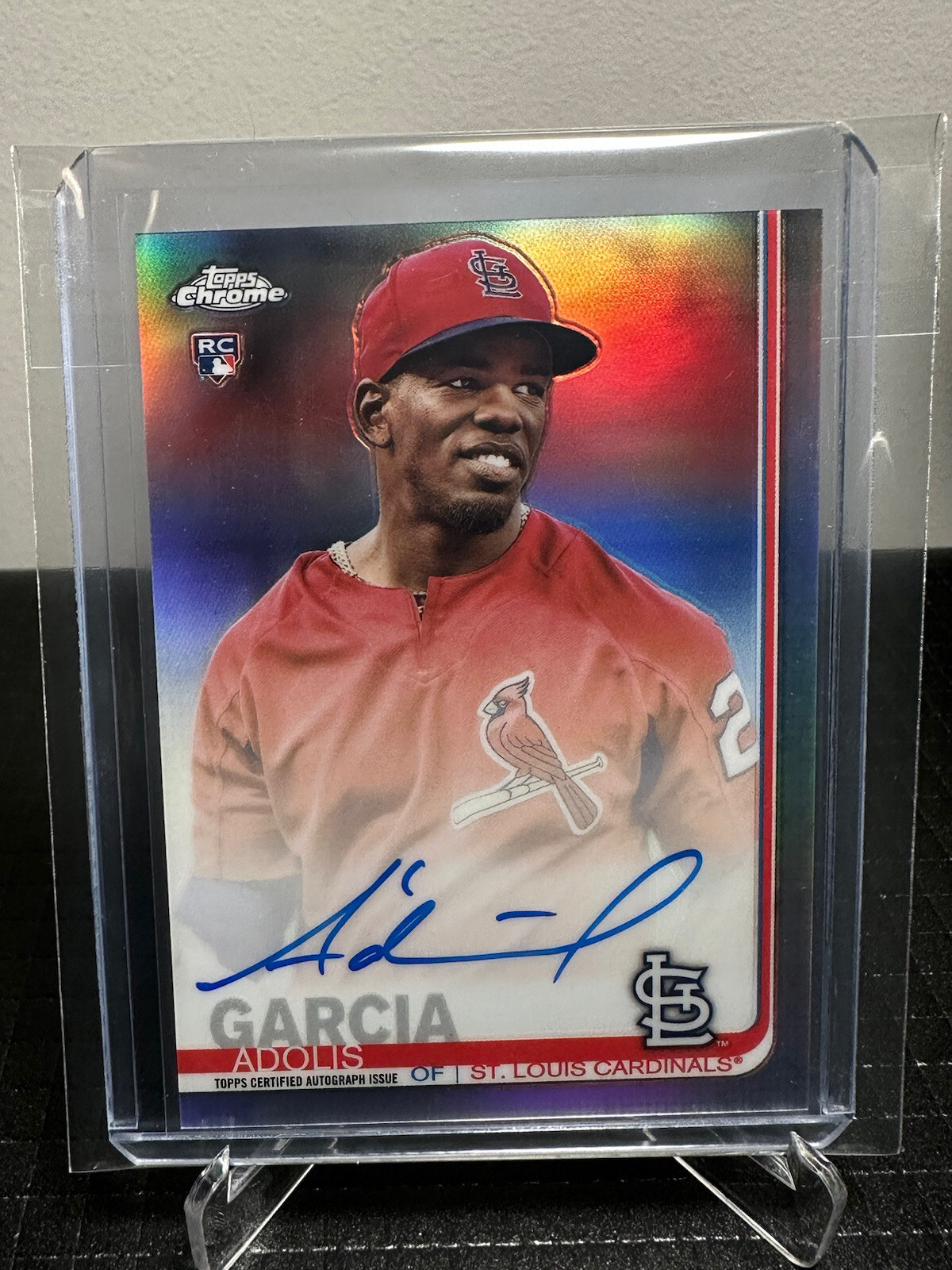 2019 Topps RC Chrome Adolis Garcia Refractor Auto on card Autograph 374/499