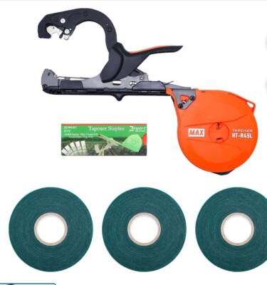 MAX HT-R45L Tapener Lightweight Plant Tying Tool Starter Kit w/ Tape & Staples