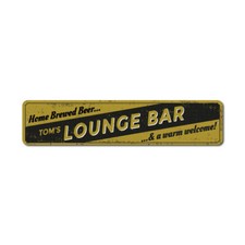 Lounge Beer Bar Sign Wall Decor Custom Aluminum Metal Plaque Sign