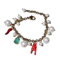 charms armband chili, armband anhänger glücksbringer, keramikhörner