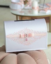 Box wedding card White and pink weddings Personalized Card box wedding