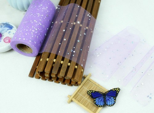 Tulle Mesh Tutu Fabric Sequin Glitter Star Trimming Edging DIY Skirt Dress Craft - Picture 9 of 19