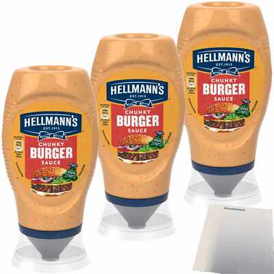 Hellmann's Chunky Burger Sauce 3er Pack 3x250ml Flasche usy Block