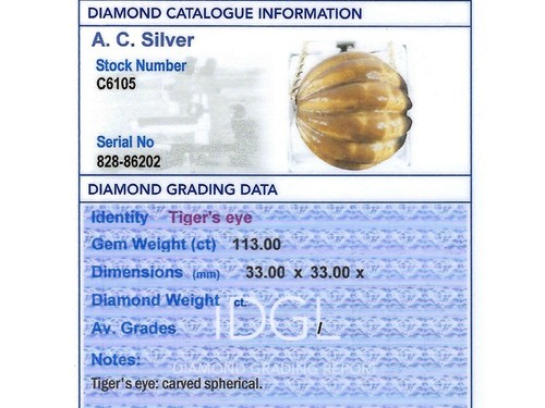 Vintage Tigers Eye and 14k Yellow Gold Pendant Circa 1970 - Imagen 9 de 12