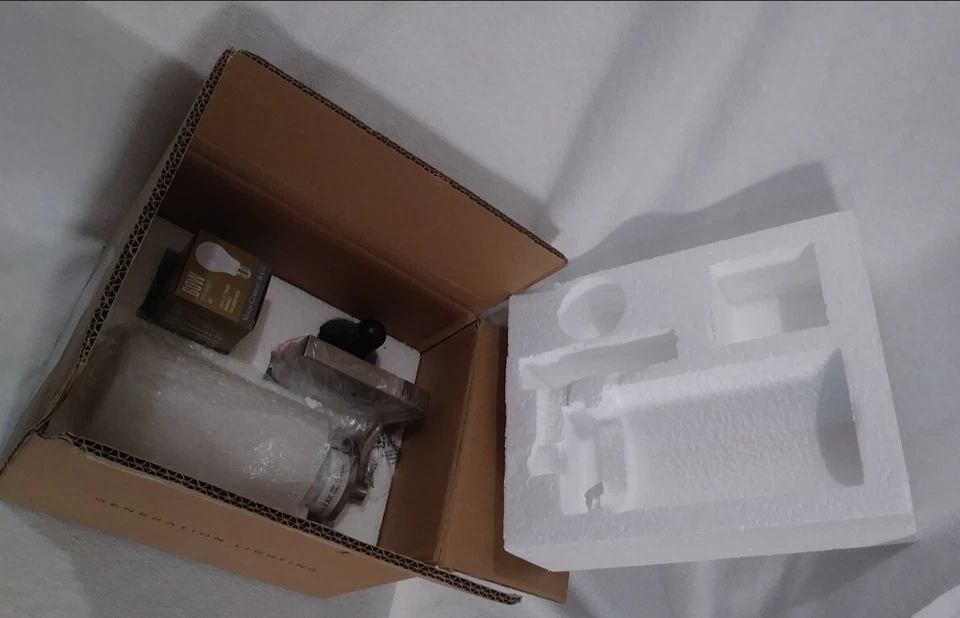 Generation Lighting 4190301EN3-962  Brushed Nickel Wall Bath Sconce w/Bulb New - Image 3 of 4