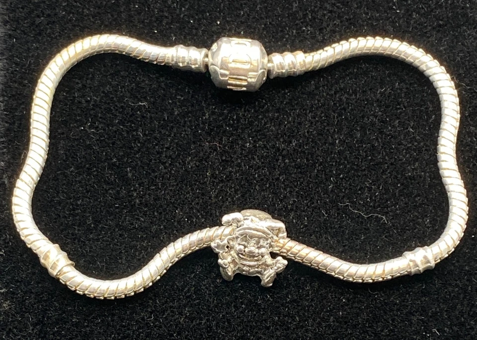 ⚜️Pandora 925er Silber Schlangenglieder Armband mit Charm  ⚜️