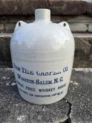 Antique Stoneware Whiskey Moonshine Jug W Wire Bail Handle 1 Gallon Casper Co NC