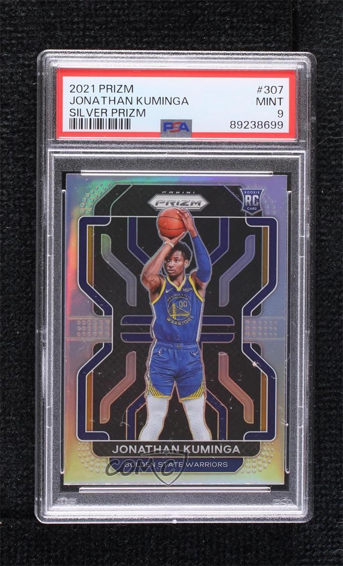 2021-22 Panini Prizm Silver Prizm Jonathan Kuminga #307 PSA 9 MINT 1a53