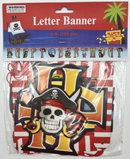 Pirate Parrot Skull Crossbones Birthday Party Decoration Jointed Letter Banner