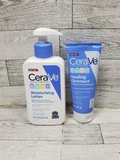 CeraVe Baby Moisturizing Lotion  Diaper Rash Healing Ointment Bundle, Exp 8/26