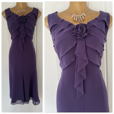 Jacques Vert Midikleid Gr. 12 Lila Abend Brautmutter Hochzeit