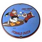Vintage Texaco Sign - Duck Fire Chief Gasoline Service Gas Pump Porcelain Sign