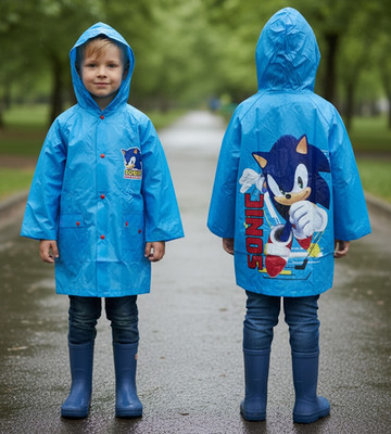 Sonic Regenjacke wasserdicht 4-9 Jahre Mantel hellblau Poncho