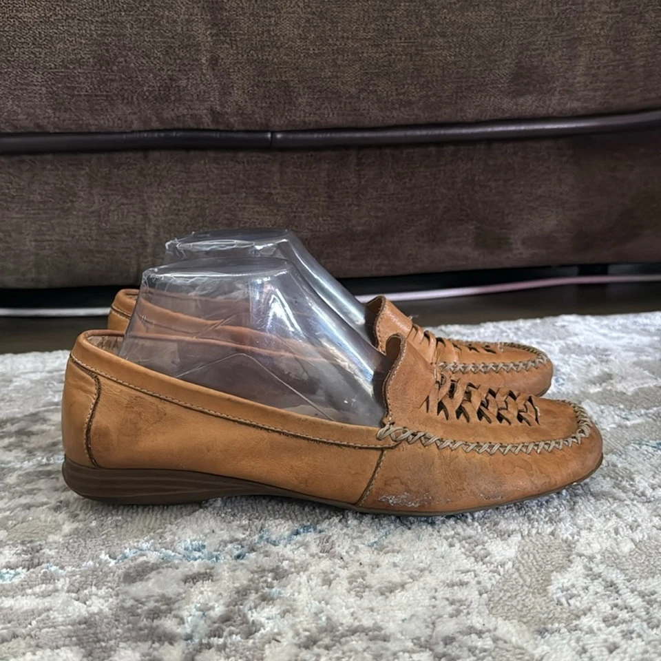 Mocasines de cuero tejido tostado Thom Mcan para mujer talla 9 Foto 4 de 4