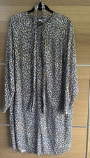 Sandwich_ Size 44 Uk 18 Blue Brown Animal Print Tunic Shirt Dress long Sleeve G6