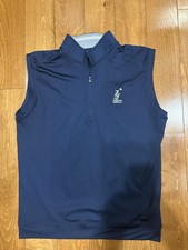 Adidas Elevated 1/4 Zip Golf Vest Mens Medium Navy Blue Performance Stretch