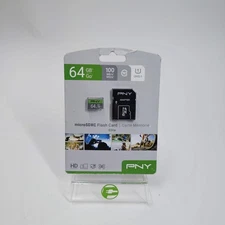 New PNY 64 GB microSDXC Flash Card Micro SD Card P-SDUX64U185GW-GE
