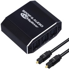 1 in 3 Out Aluminum Alloy Spdif Toslink Optical Digital Audio Splitter 1x3 B