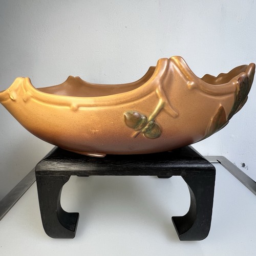 Vintage Weller Pottery Acorn Oak Leaf Console Vessel