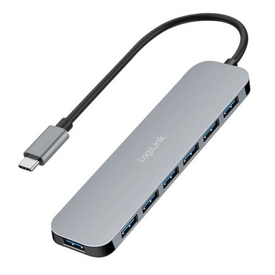 USB-C Hub 7-Ports + USB-C Ladegerät 20W PD USB3.2 Gen1 7x USB-A Aluminiumgehäuse
