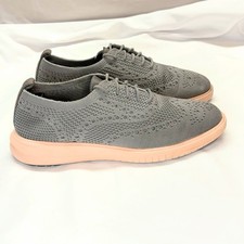 Cole Haan 2.Zerogrand Women's Oxford 8 B Gray  Pink Stitchlite Wingtip Shoes