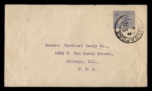DR WHO 1925 SINGAPORE STRAITS SETTLEMENTS TO USA R56856